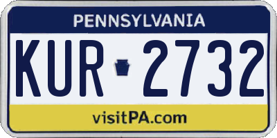 PA license plate KUR2732