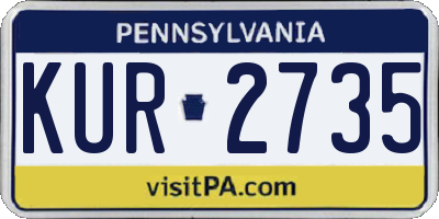 PA license plate KUR2735