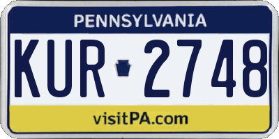 PA license plate KUR2748