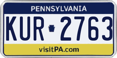 PA license plate KUR2763