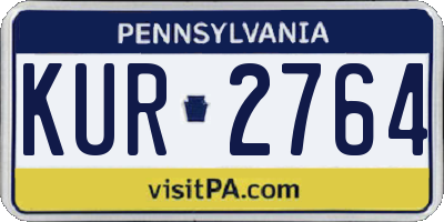 PA license plate KUR2764