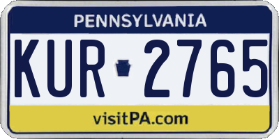 PA license plate KUR2765