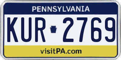 PA license plate KUR2769