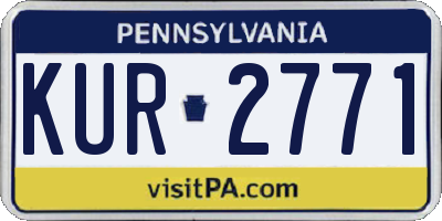 PA license plate KUR2771