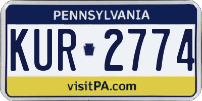 PA license plate KUR2774