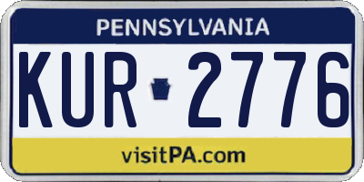 PA license plate KUR2776