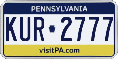 PA license plate KUR2777