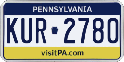PA license plate KUR2780