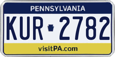 PA license plate KUR2782
