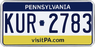 PA license plate KUR2783