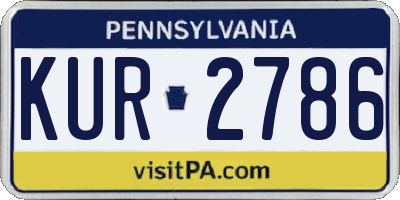 PA license plate KUR2786