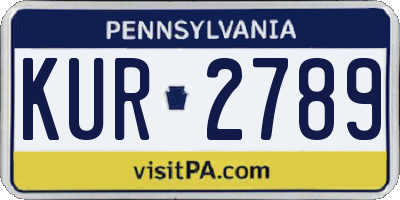 PA license plate KUR2789