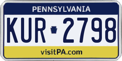 PA license plate KUR2798