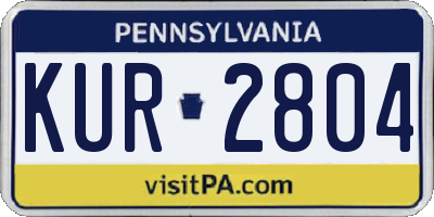 PA license plate KUR2804