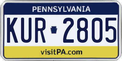 PA license plate KUR2805