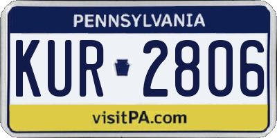 PA license plate KUR2806