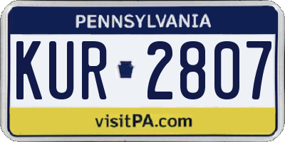 PA license plate KUR2807