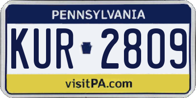 PA license plate KUR2809