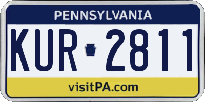 PA license plate KUR2811