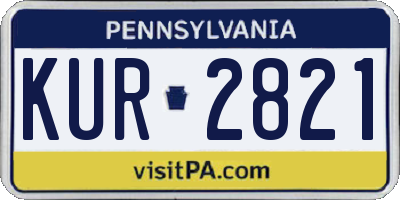 PA license plate KUR2821