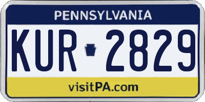 PA license plate KUR2829