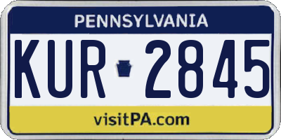 PA license plate KUR2845