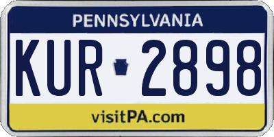 PA license plate KUR2898