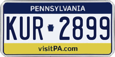 PA license plate KUR2899
