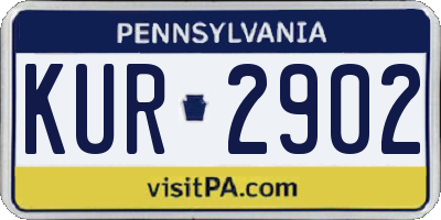 PA license plate KUR2902