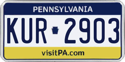 PA license plate KUR2903