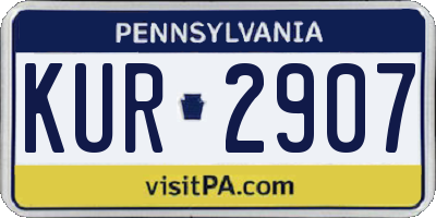 PA license plate KUR2907