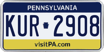 PA license plate KUR2908