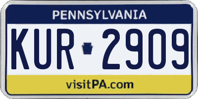 PA license plate KUR2909