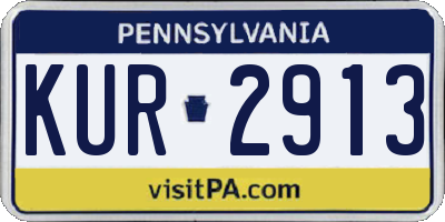 PA license plate KUR2913