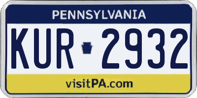 PA license plate KUR2932