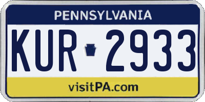 PA license plate KUR2933