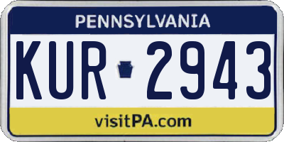 PA license plate KUR2943