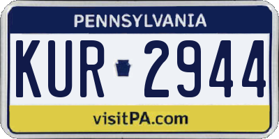 PA license plate KUR2944