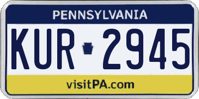 PA license plate KUR2945
