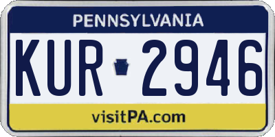 PA license plate KUR2946