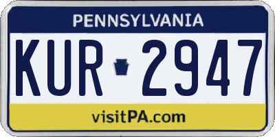 PA license plate KUR2947