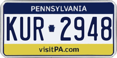 PA license plate KUR2948