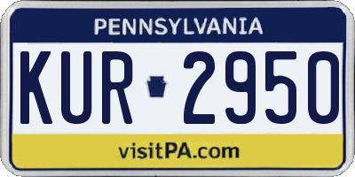 PA license plate KUR2950