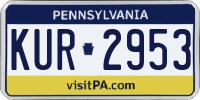 PA license plate KUR2953