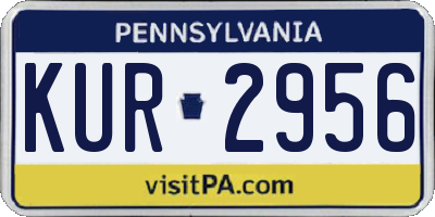PA license plate KUR2956