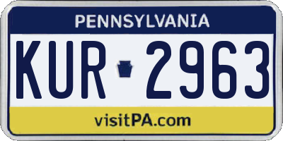 PA license plate KUR2963