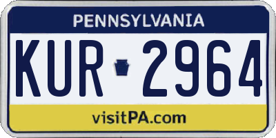 PA license plate KUR2964