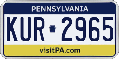 PA license plate KUR2965