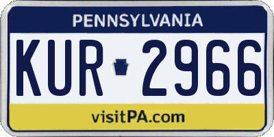 PA license plate KUR2966