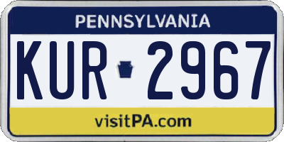 PA license plate KUR2967